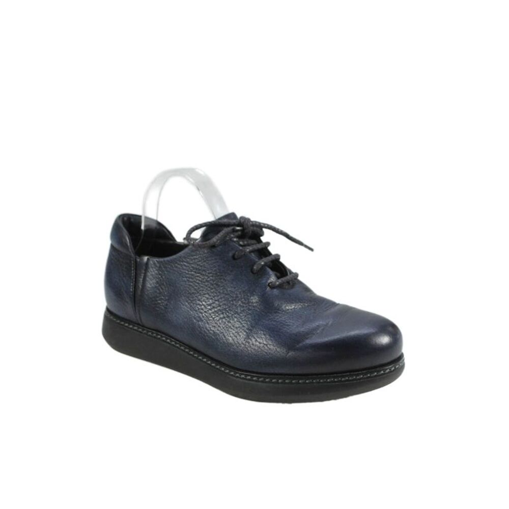 Giorgio Armani Mens Leather Lace Up Oxford Dress Shoes Navy Blue Size 6.5